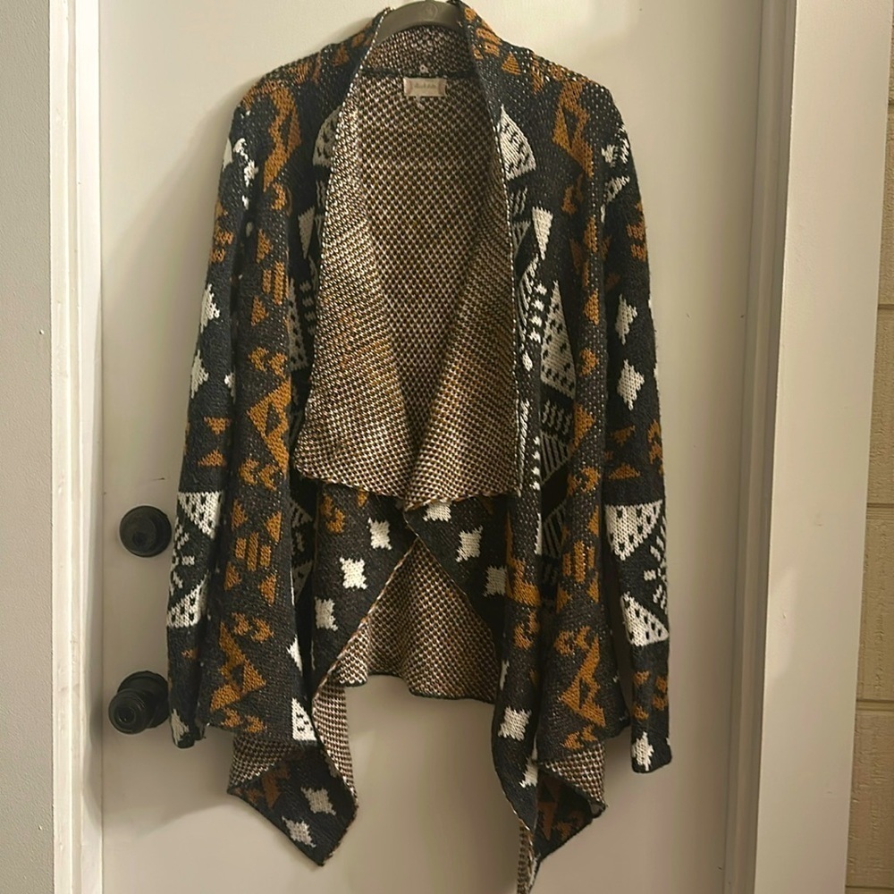 Altar'd State Cardigan Drape Front Aztec large